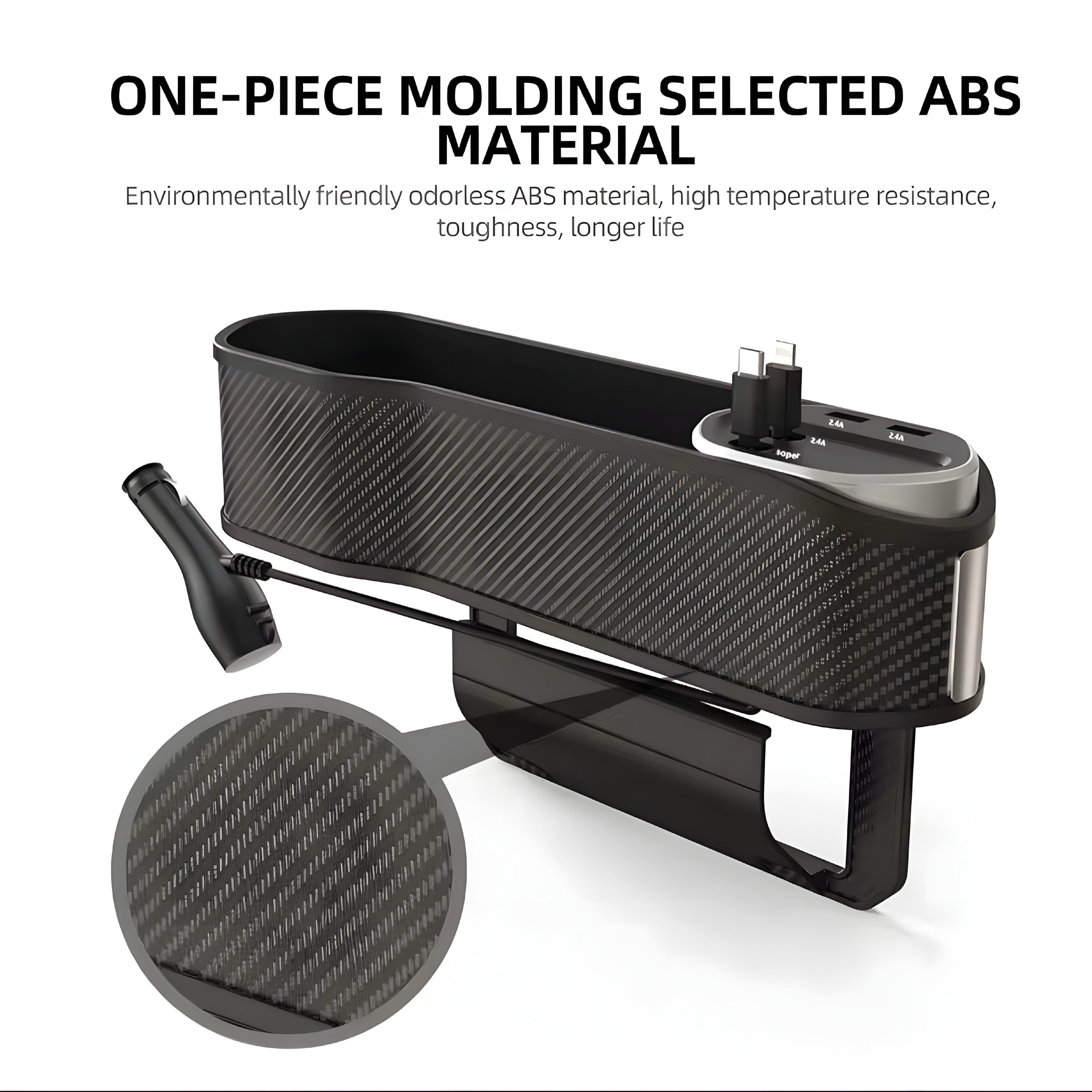 Bil Seat Gap Organizer med Trådløs Opladning